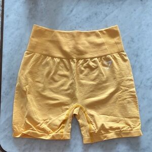 Yellow High-Waisted Gym Shorts